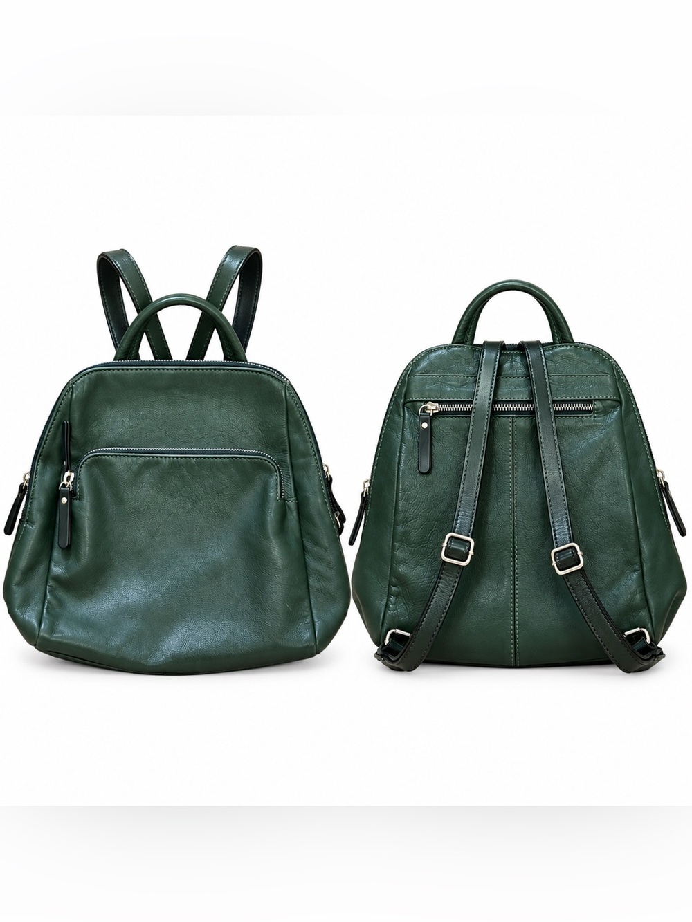 Gianni Conti Green Leather small  Backpack Bag